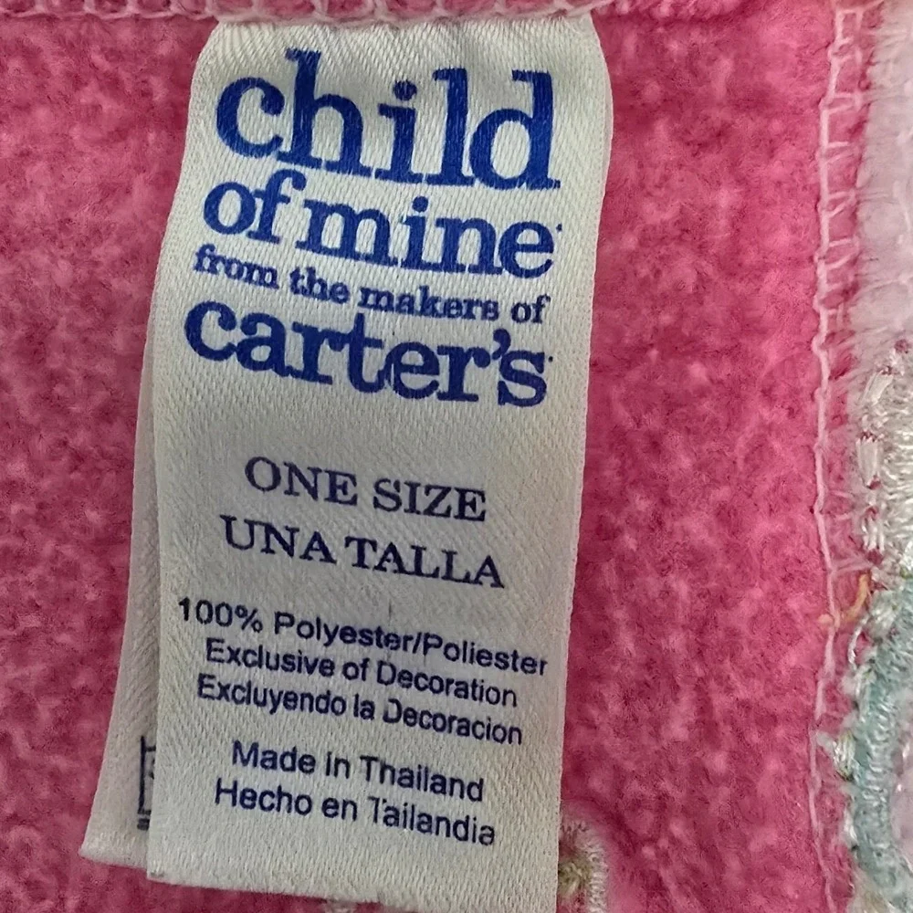 Child of Mine by Carters Fleece Baby Blanket Girl OS Pink Flower Snail Adorable